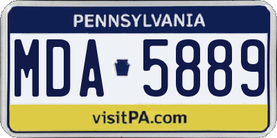 PA license plate MDA5889