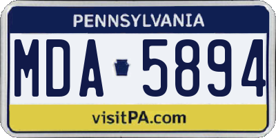 PA license plate MDA5894
