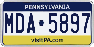 PA license plate MDA5897