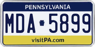 PA license plate MDA5899