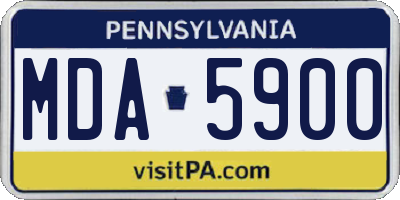 PA license plate MDA5900