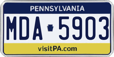 PA license plate MDA5903