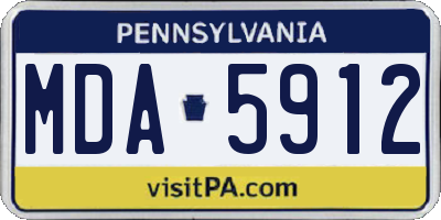 PA license plate MDA5912