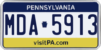 PA license plate MDA5913
