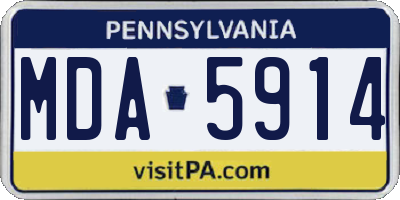 PA license plate MDA5914