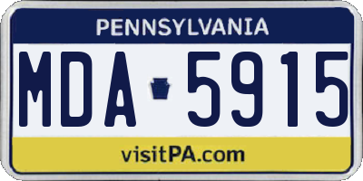 PA license plate MDA5915