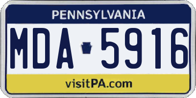PA license plate MDA5916