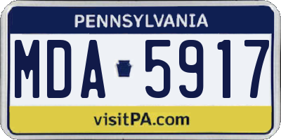 PA license plate MDA5917