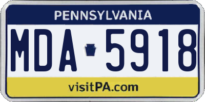 PA license plate MDA5918