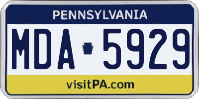 PA license plate MDA5929