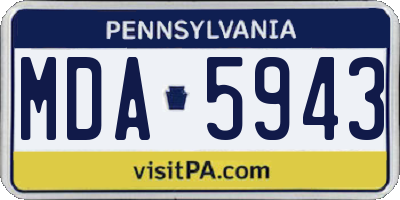 PA license plate MDA5943
