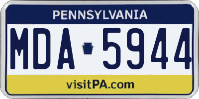 PA license plate MDA5944