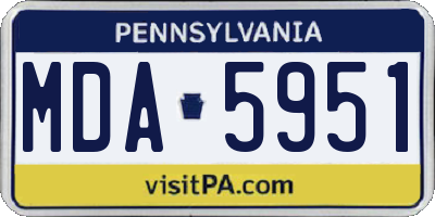 PA license plate MDA5951