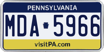 PA license plate MDA5966