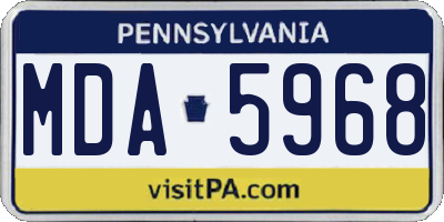 PA license plate MDA5968