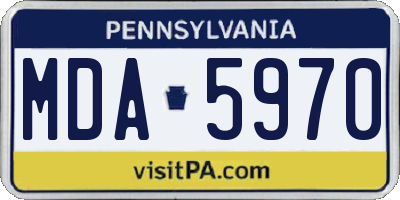 PA license plate MDA5970