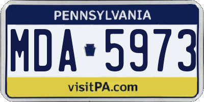 PA license plate MDA5973