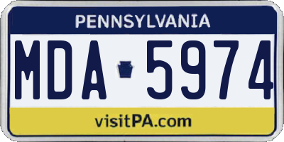 PA license plate MDA5974