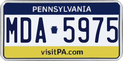 PA license plate MDA5975