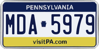 PA license plate MDA5979