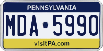 PA license plate MDA5990