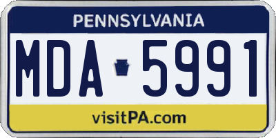PA license plate MDA5991