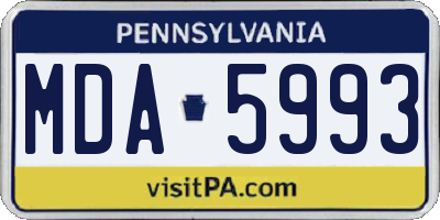 PA license plate MDA5993