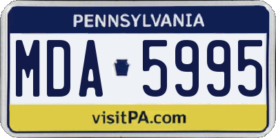 PA license plate MDA5995