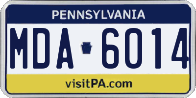 PA license plate MDA6014
