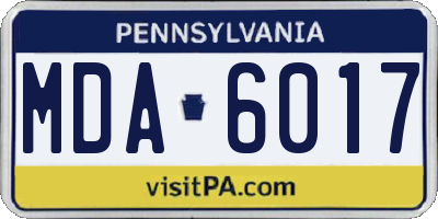 PA license plate MDA6017