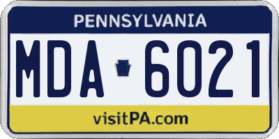 PA license plate MDA6021
