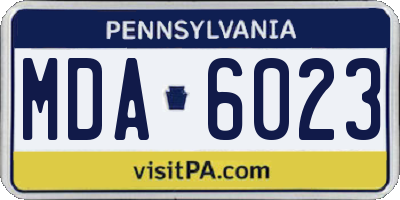 PA license plate MDA6023