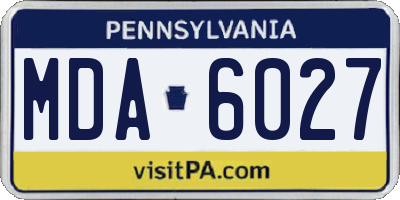 PA license plate MDA6027