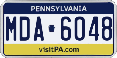 PA license plate MDA6048
