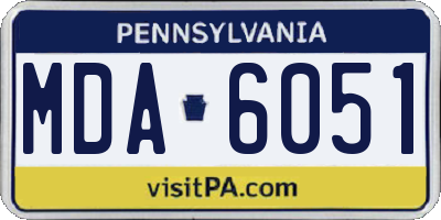 PA license plate MDA6051