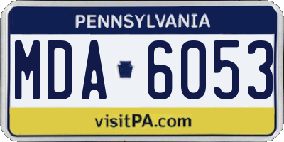 PA license plate MDA6053