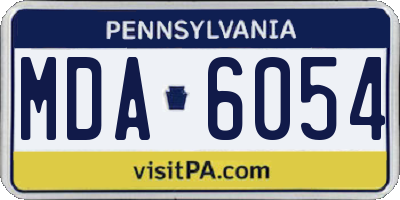 PA license plate MDA6054