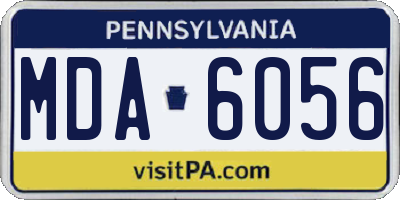 PA license plate MDA6056