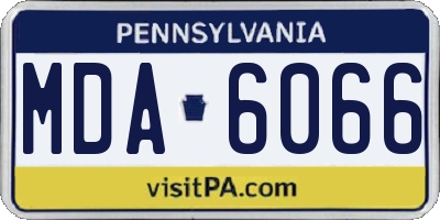 PA license plate MDA6066