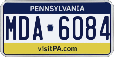 PA license plate MDA6084