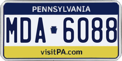 PA license plate MDA6088