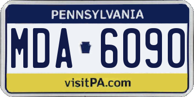 PA license plate MDA6090