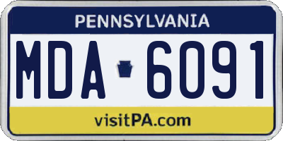 PA license plate MDA6091