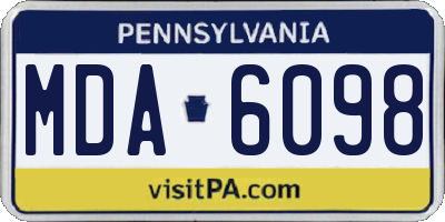 PA license plate MDA6098