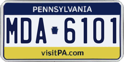 PA license plate MDA6101
