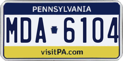 PA license plate MDA6104