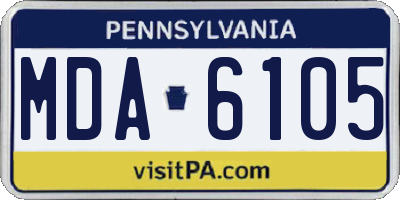 PA license plate MDA6105