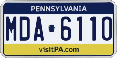 PA license plate MDA6110
