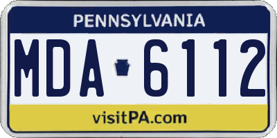 PA license plate MDA6112