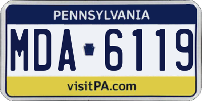 PA license plate MDA6119